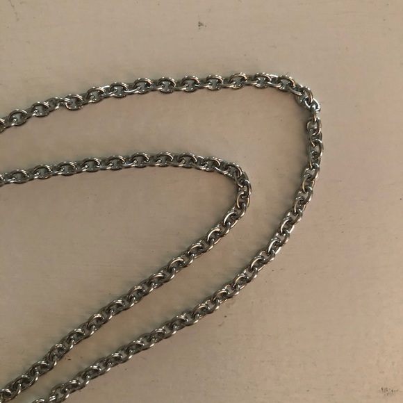 Sterling Silver Square Picture Pendant & Stainless Steel Necklace 18” - Picture 4 of 5